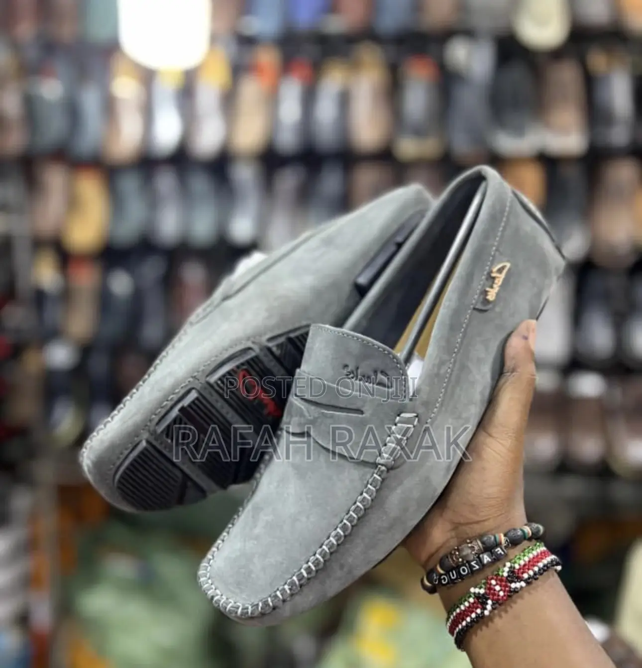Original Grey Suede Clark Moccasins