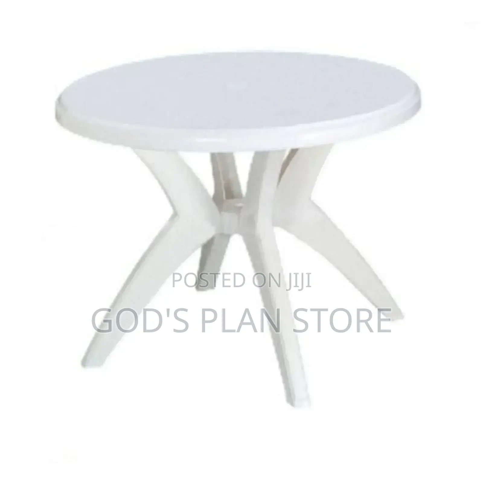 White Plastic Round Table Mukwano