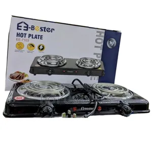 E-bester Double Coil Electric Hotplate - Black, Silver