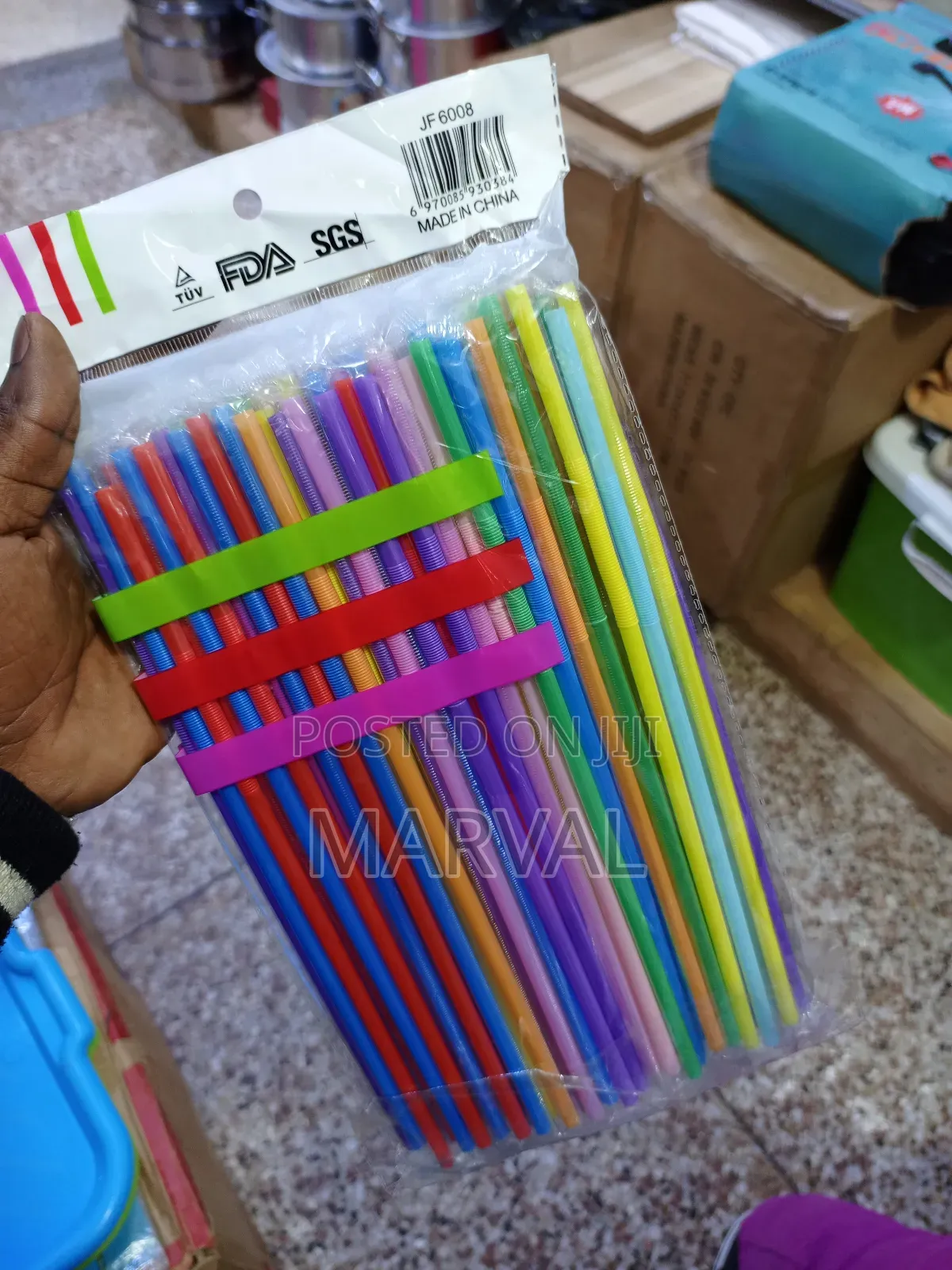 100pcs Colourful Flexible Drinking Straws