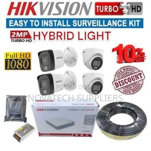 4 Channel Hik Vision CCTV Camera Kit Continuous Recording Ko