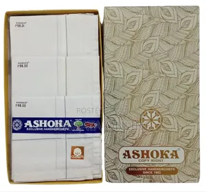 Ashoka Cotton Handkerchief Hanky (Pack of 12) (Size 48 Cm * 48 Cm)
