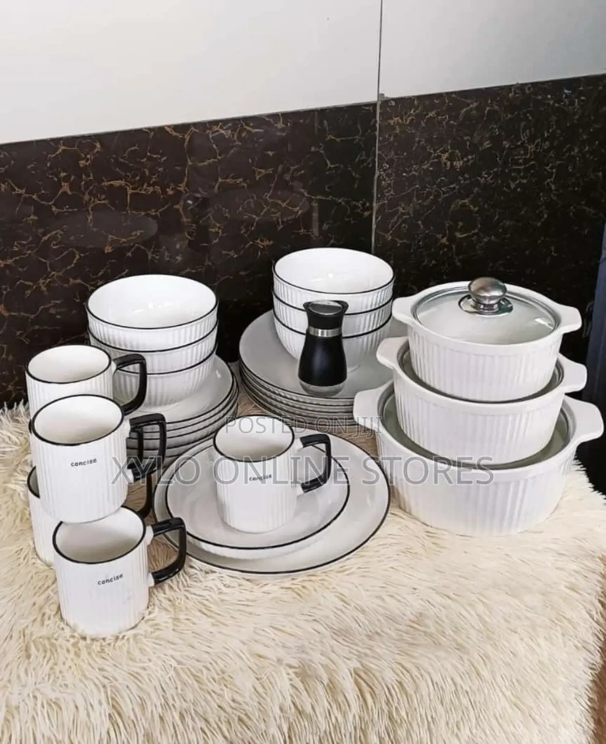 A 24 Pc Dinner Set,Salt Shaker 3pc Ceramic Serving Dishes