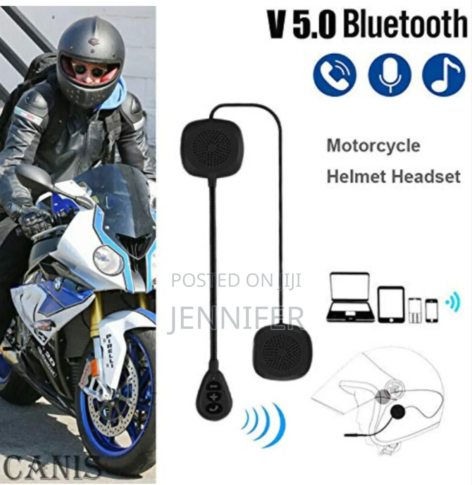 Helmet Bluetooth Headset