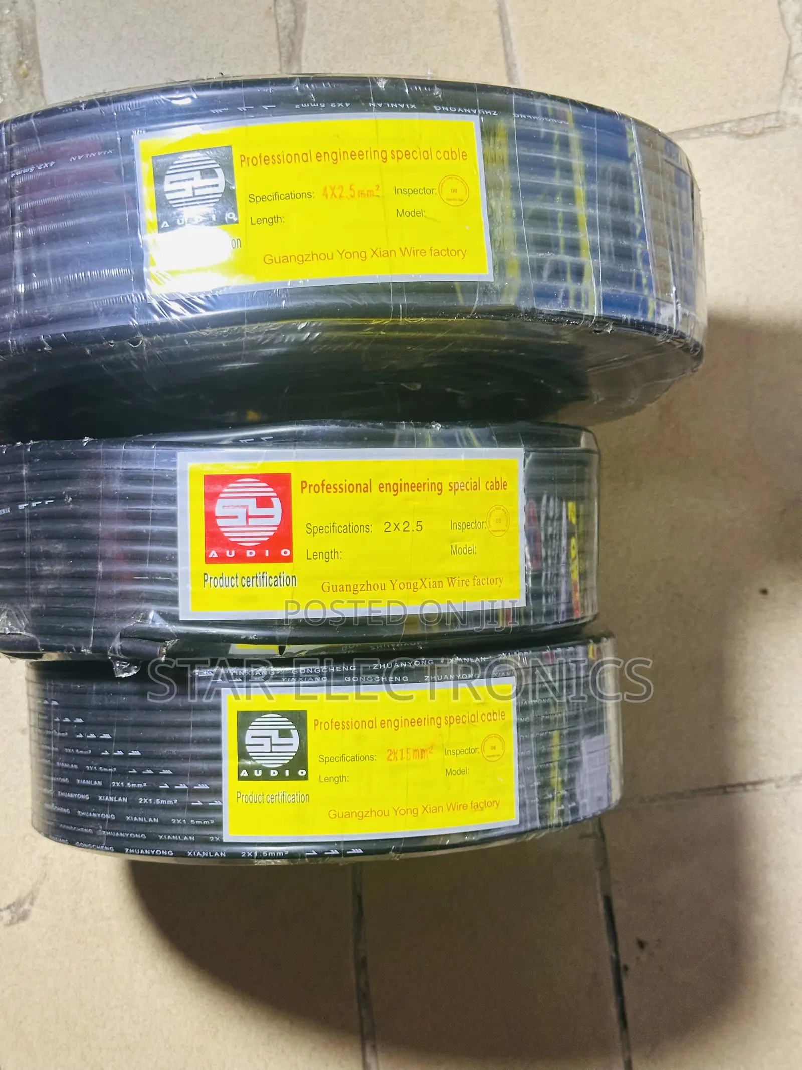 Black Speaker Wire 2 Core 2.5mm