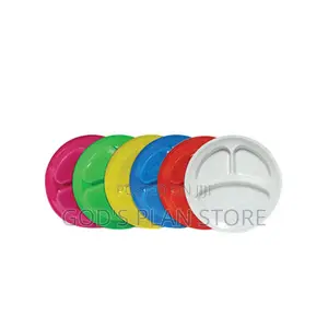 Partitioned Plastic Plates 12pcs