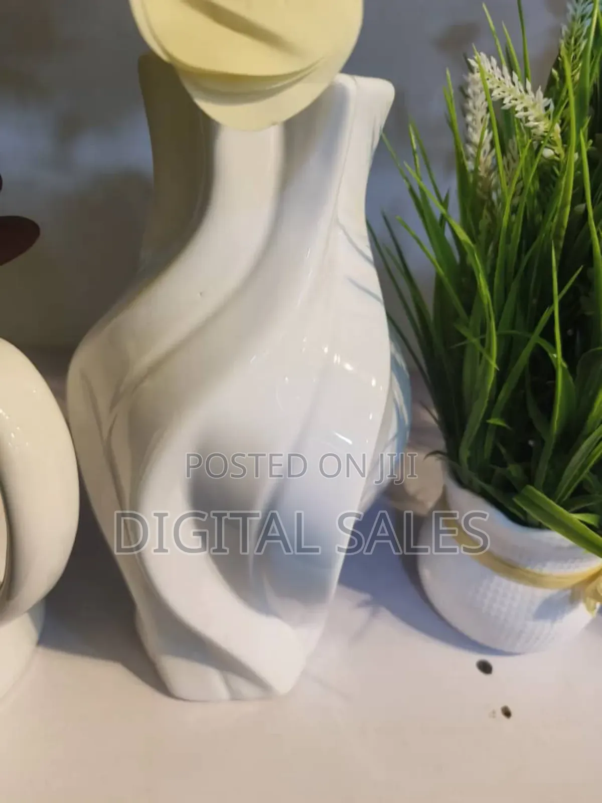 Modern Art Twists Ceramic Flower Vase, Irregular Shaped