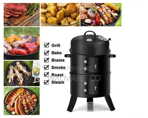 3 in 1 Charcoal BBQ Grill Smoker