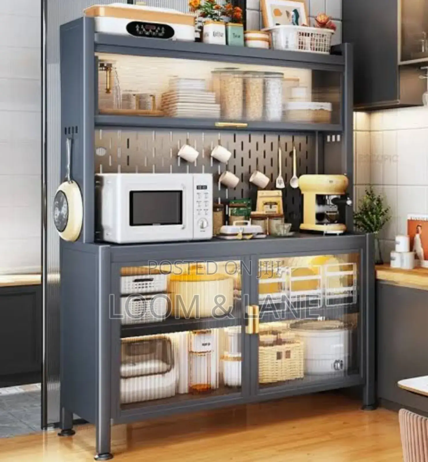 Kitchen Storage Rack With Dinning Side Lockers