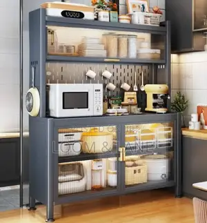 Kitchen Storage Rack With Dinning Side Lockers