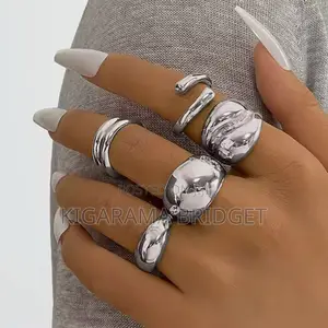 Silver Chunky Rings (5pcs)