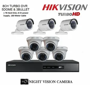 8 Channel Hik Vision 2mp CCTV Camera Kit Color Vu Wawa