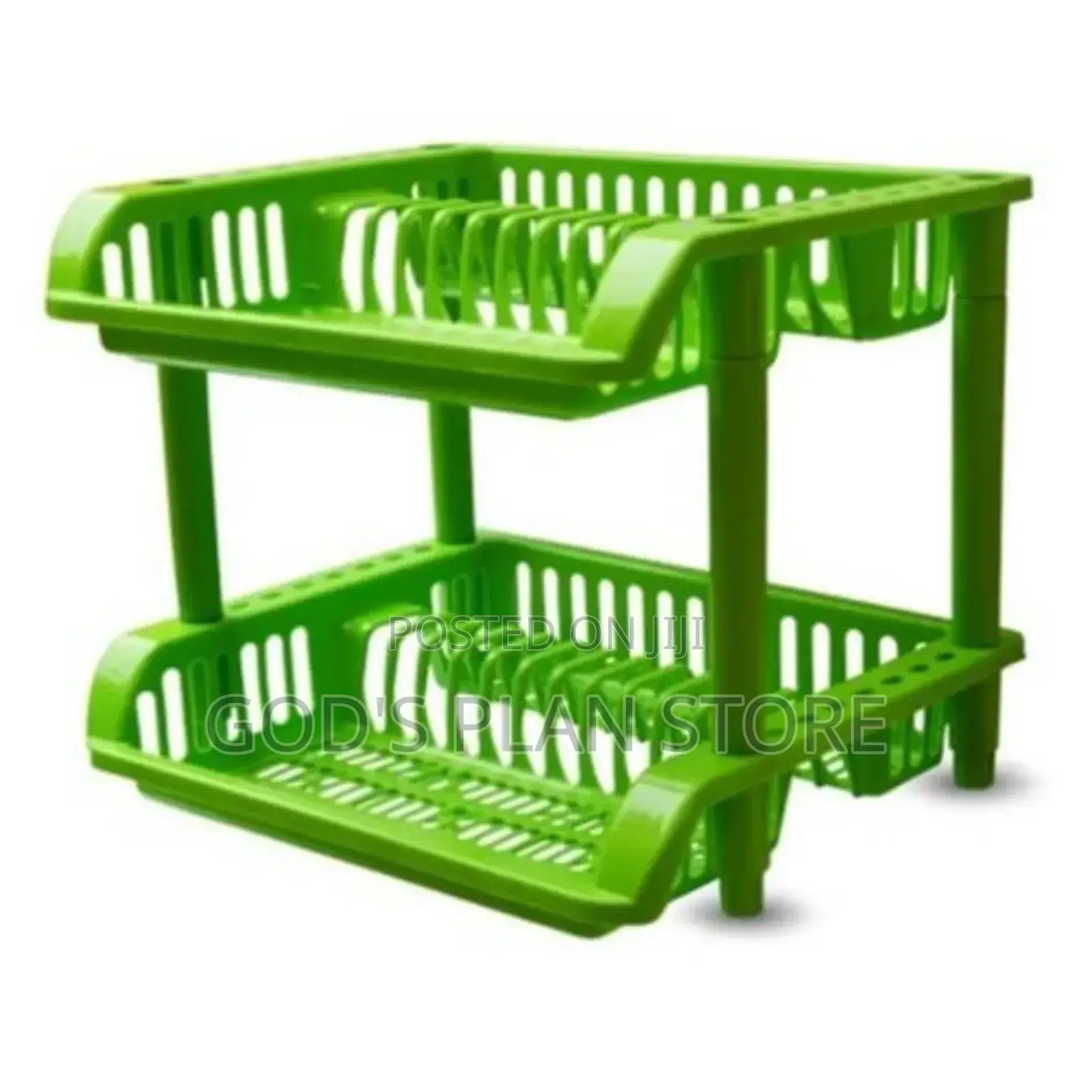2 Tier Plastic Kitchen Dish Rack Drainer