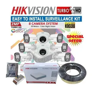 8 Channel Hik Vision CCTV Camera System Kit Full Color Cora