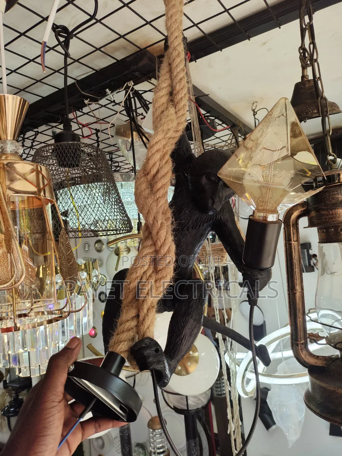 Black Monkey Pendant Lamp Holders