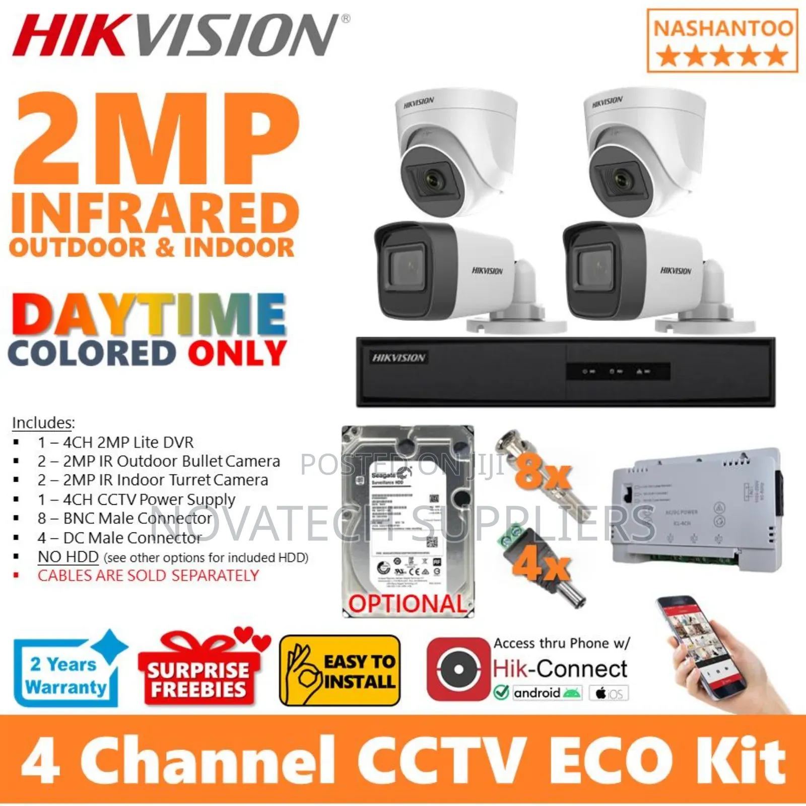 4 Channel Hik Vision CCTV Camera System Kit Turbo Hd Rowy