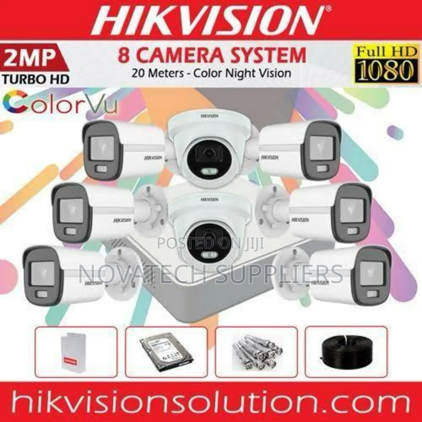 8 Channel Hik Vision 2mp CCTV Camera System Full Kit Zinh