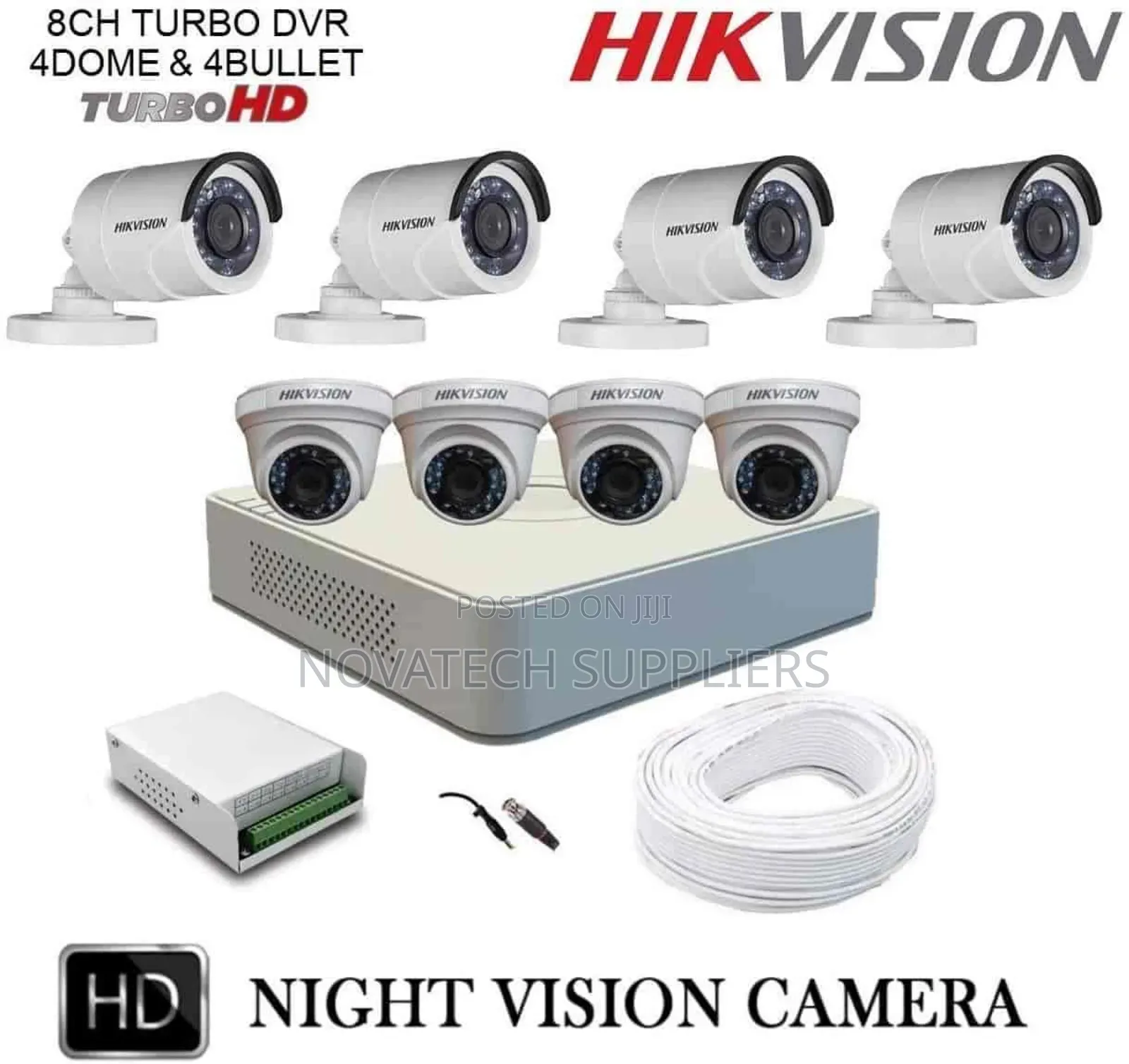 8 Channel Hik Vision CCTV Camera System Full Kit Mako