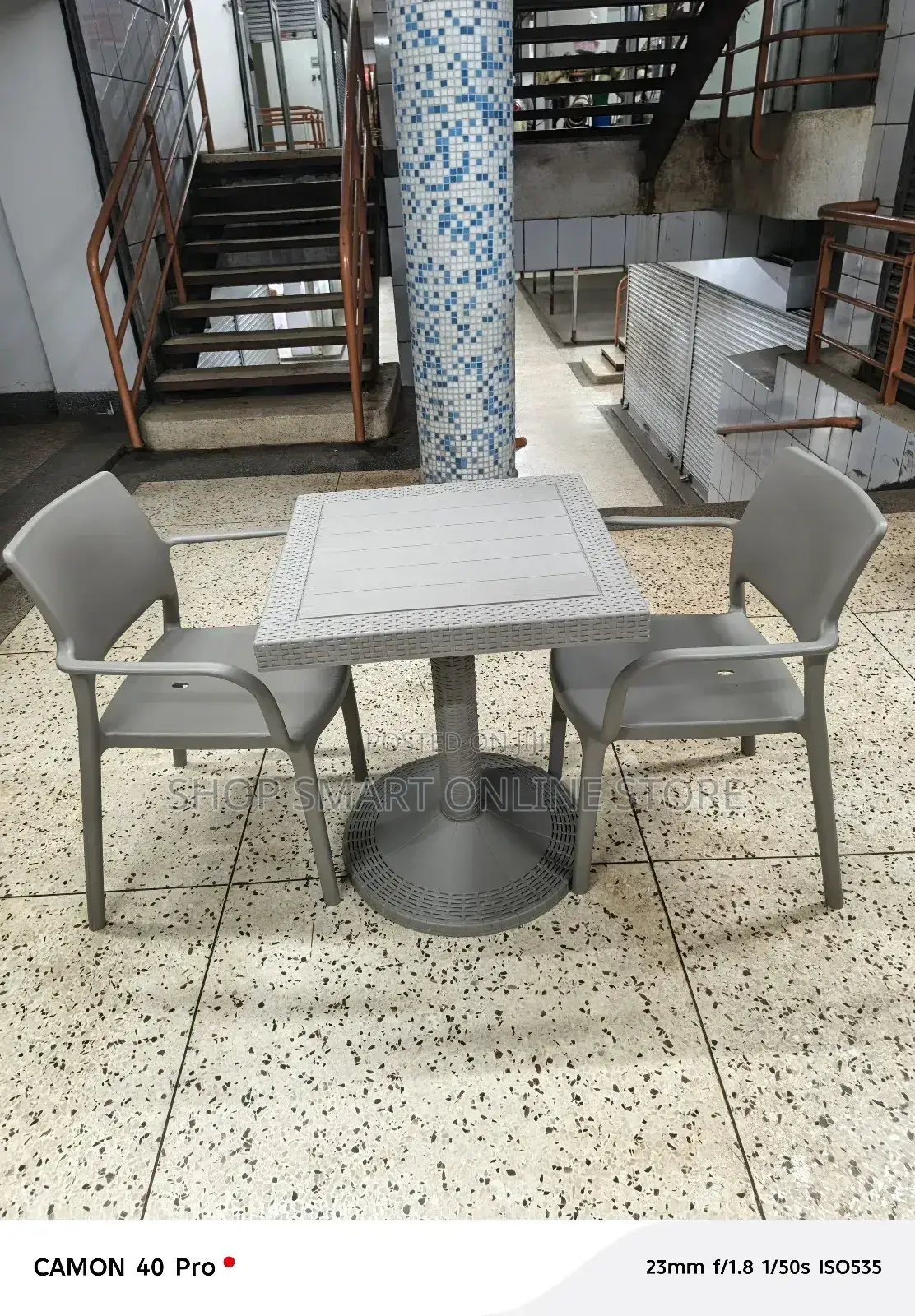 Restaurant Plastic Chairs and Table 2 Seaters