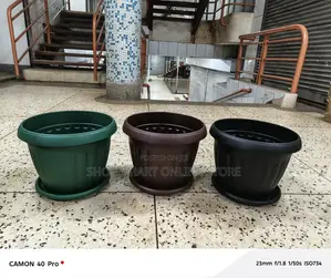 Round Flower Pots Plastic 3 Colors