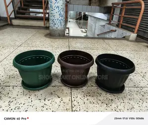 Round Flower Pots Plastic 3 Colors