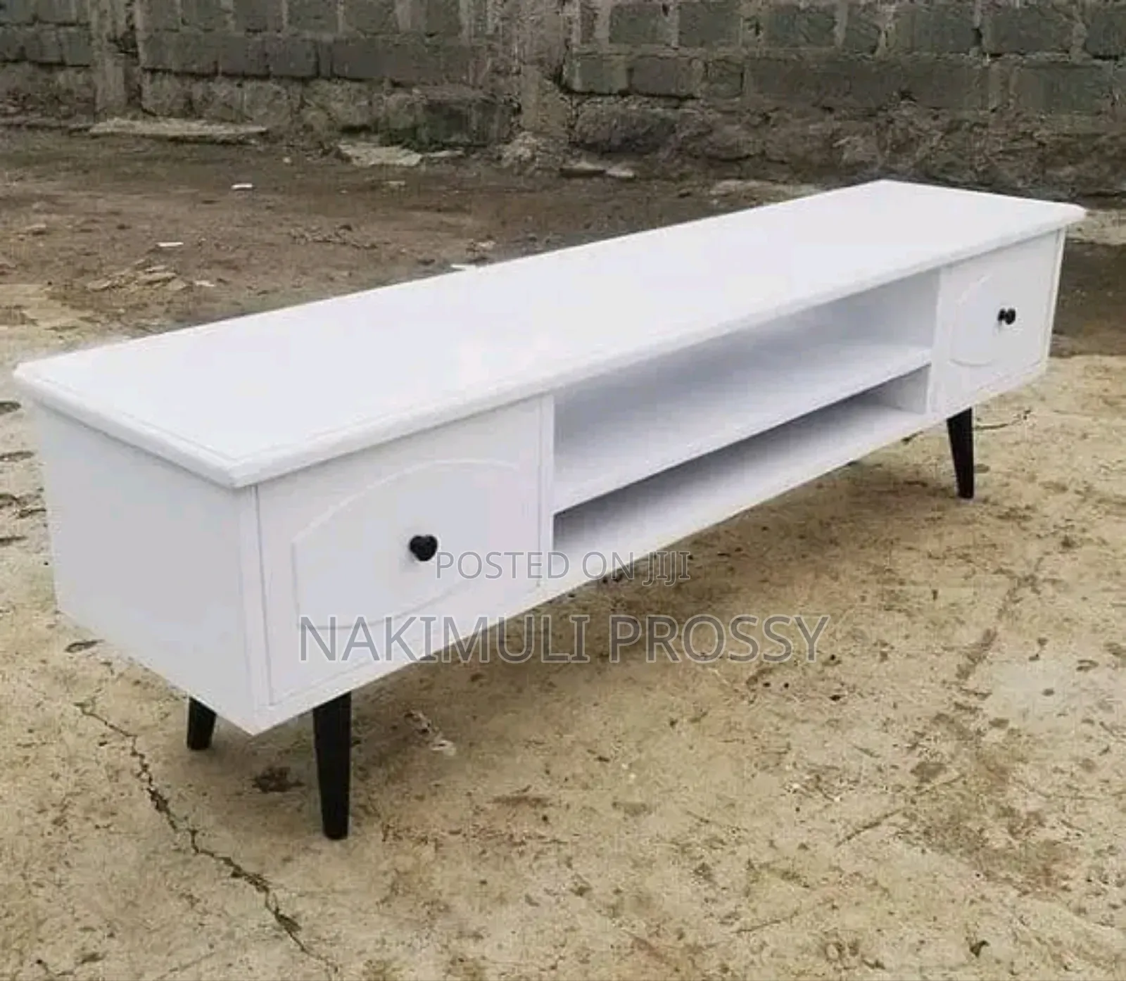 White Tv Stand With Black Handles