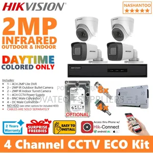 4 Channel Hik Vision CCTV Camera Kit Color Vu Rowz