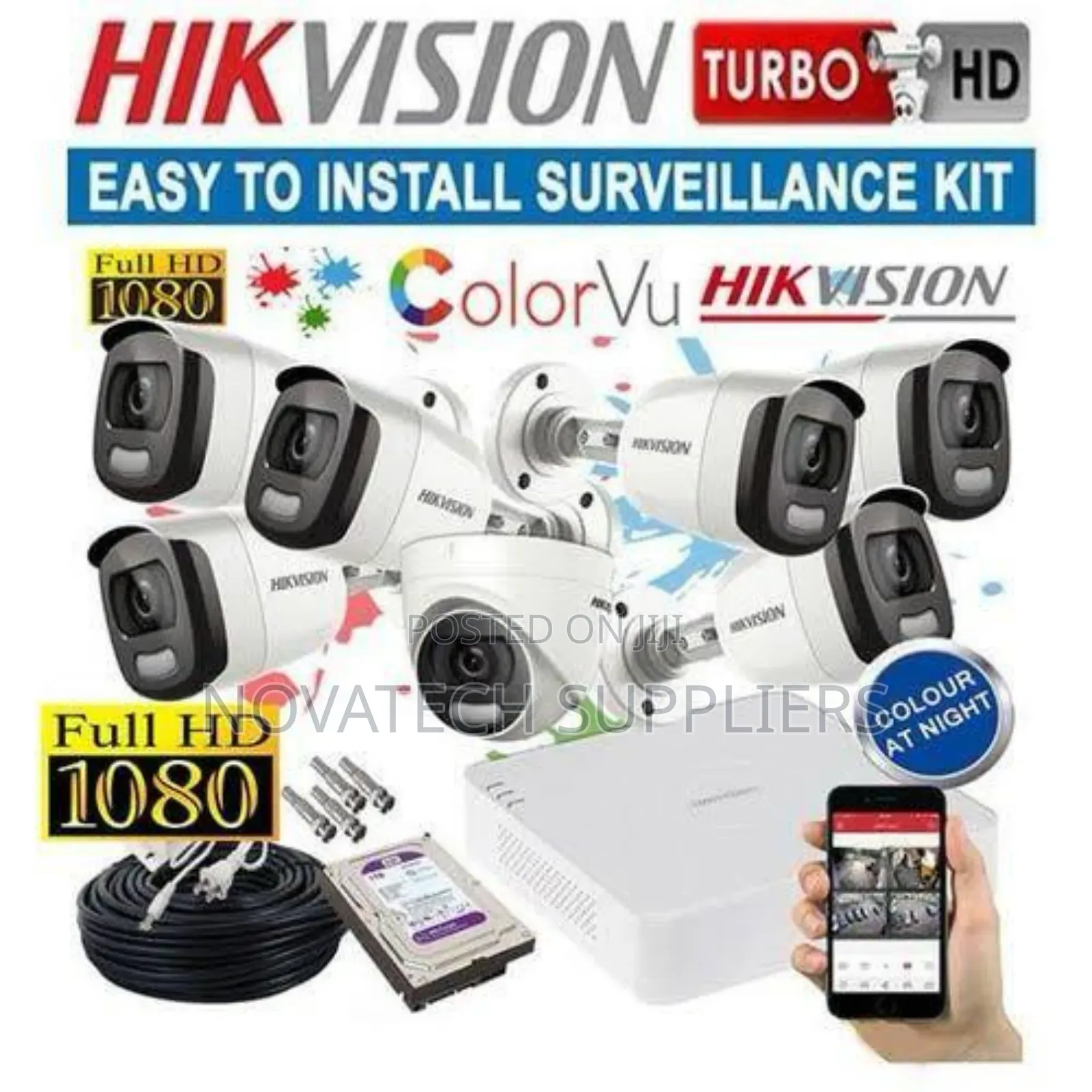 8 Channel Hik Vision CCTV Camera System Full Kit Nako