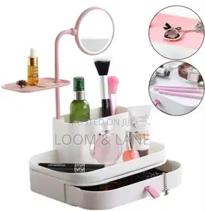 Elegant White Cosmetic Storage Box
