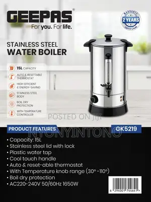 Geepas 15liters Automatic Water Heater Gk-5219