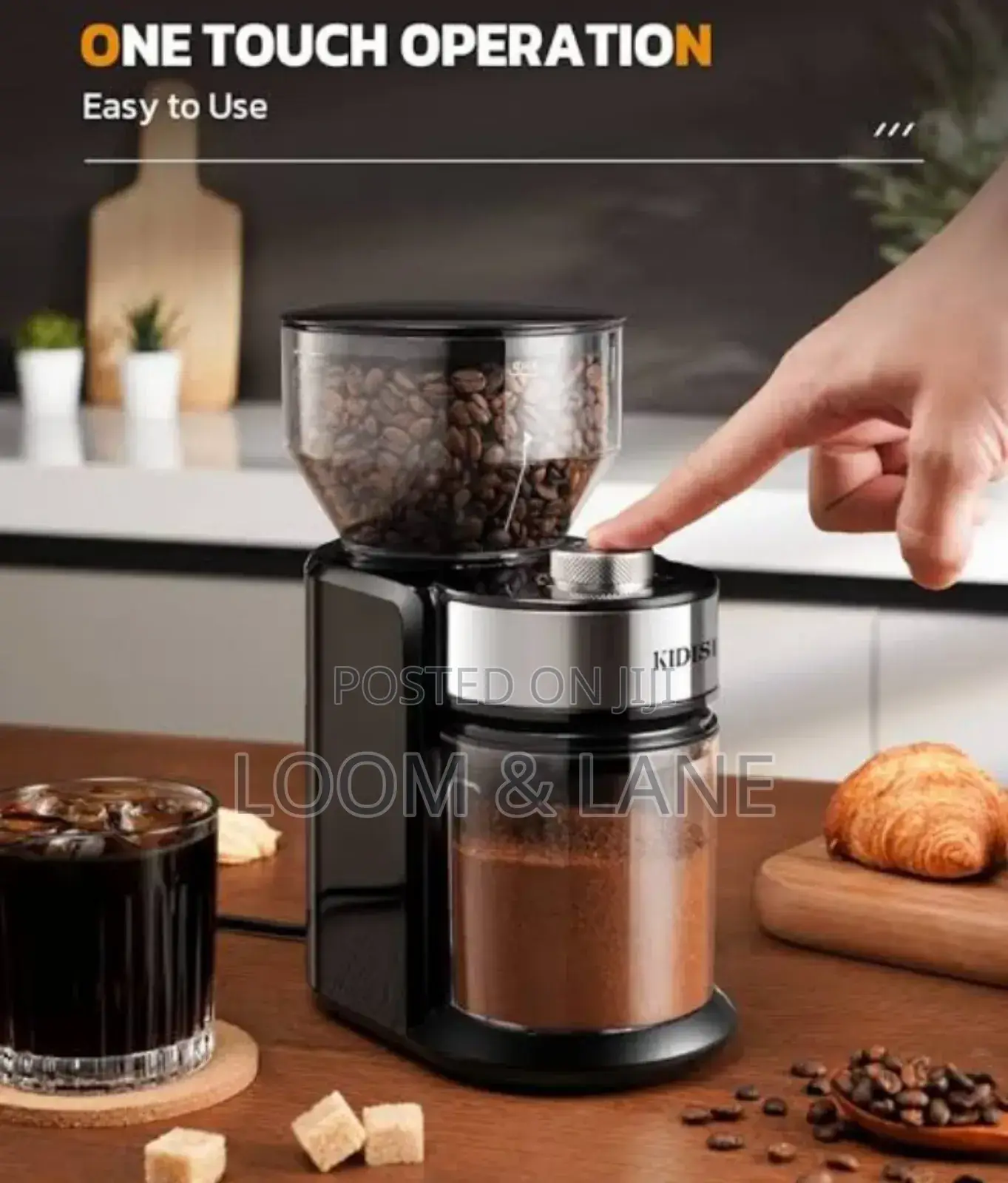 Electric Flat Burr Coffee Beans Grinder