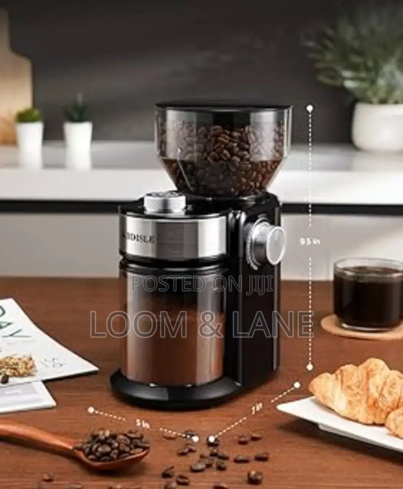 Electric Flat Burr Coffee Beans Grinder