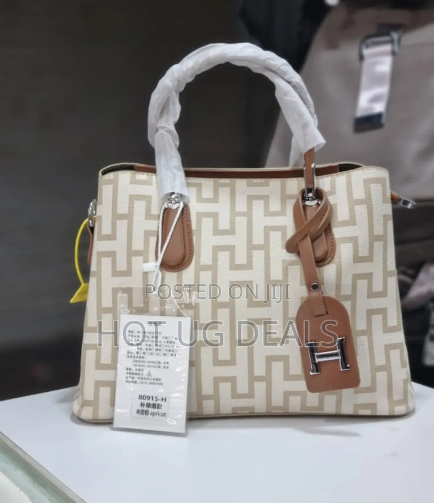 Ladies Designer Handbag - Blue, Cream