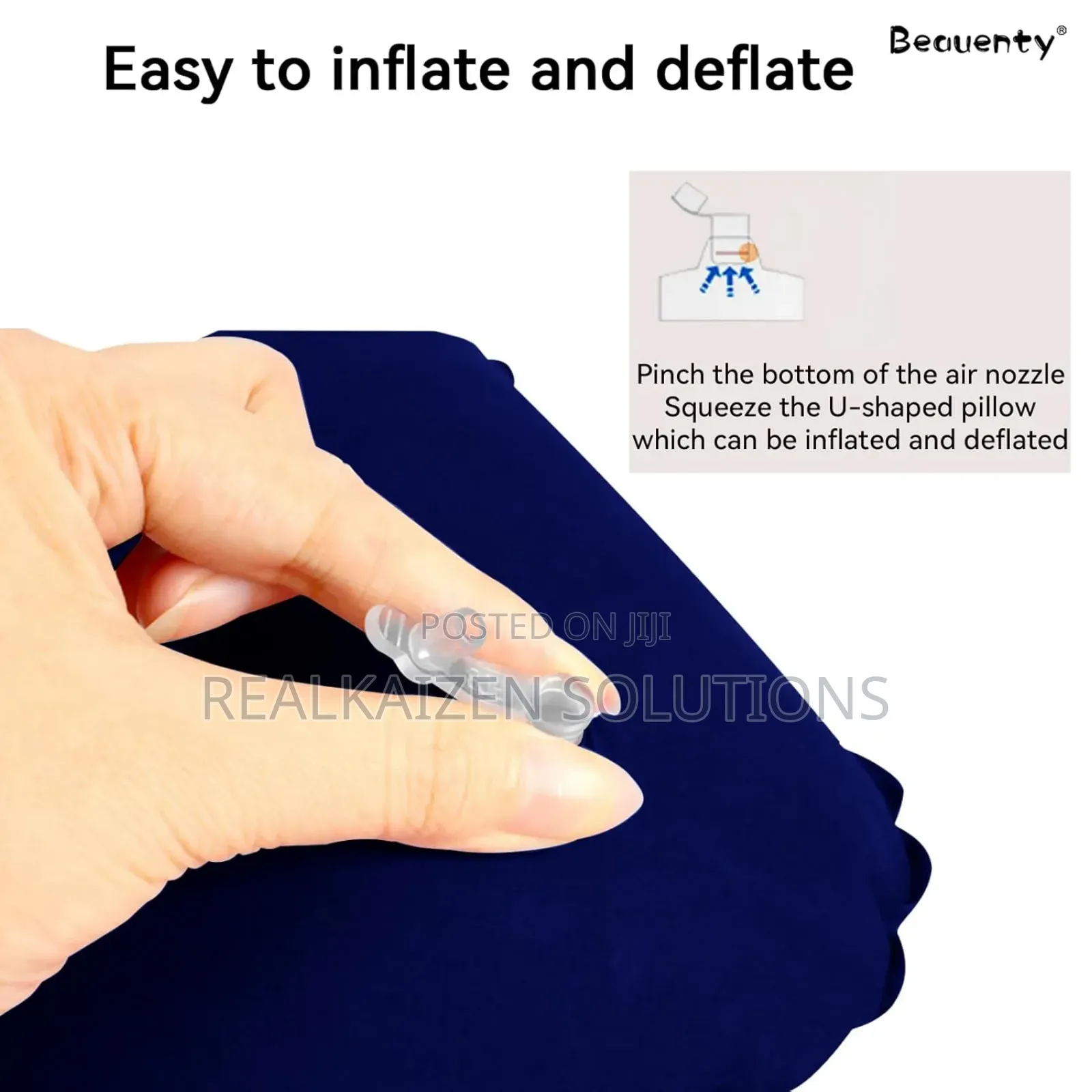 3d Inflatable Flocked Pillow| Eye Mask| Ear Plugs Travel Set