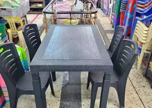Comfort Furniture Set 4 Chairs Table Bistro Set Rattan Style