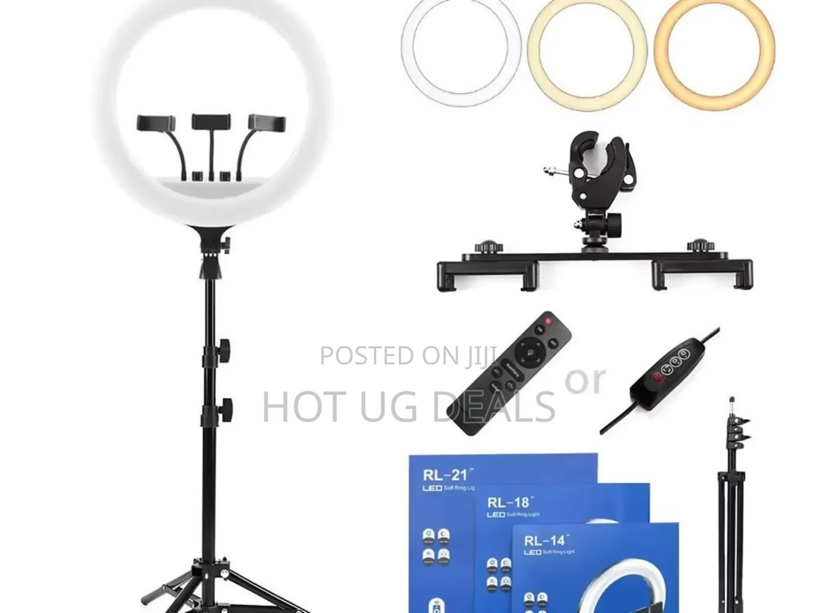 18 Inch Selfie Ring Light With 2.1m Stand 3 Phone Holder