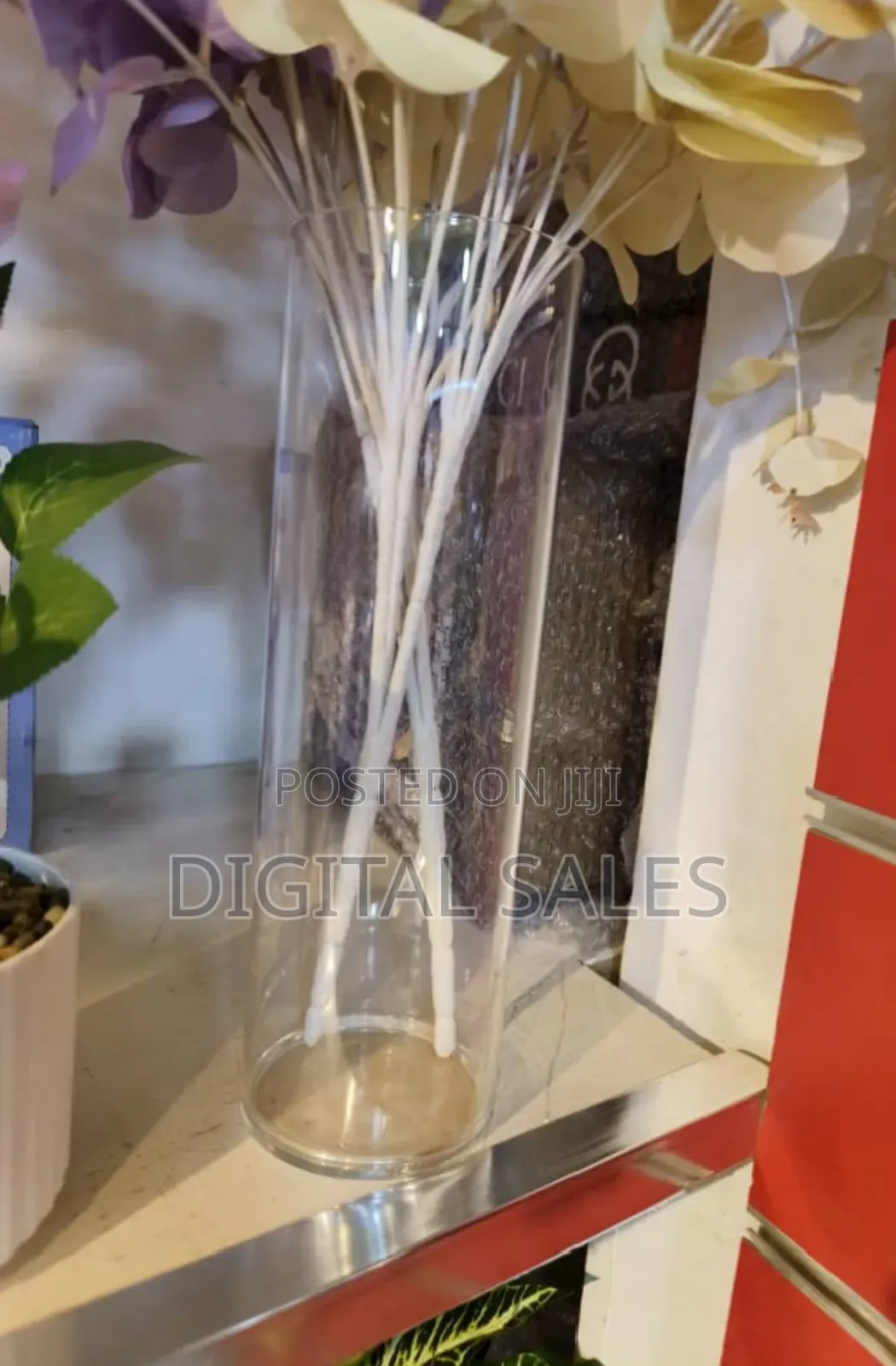 Long Cylindrical Table Flower Vase