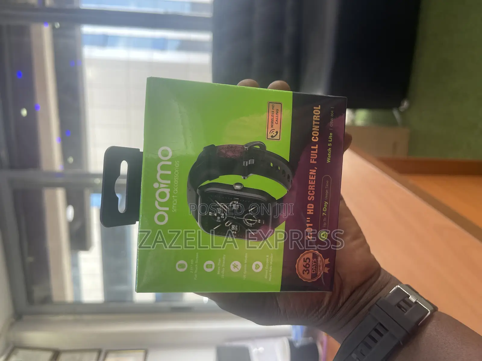 Oraimo Smart Watch 5lite Waterproof, Oxygen Pressure-Black