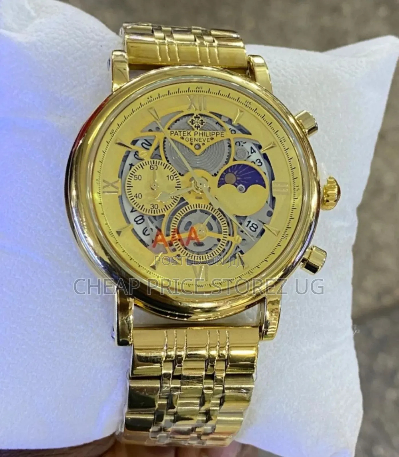 Gold Patek Philippe Geneve Watch for Man