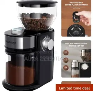 Electric Flat Burr Coffee Beans Grinder