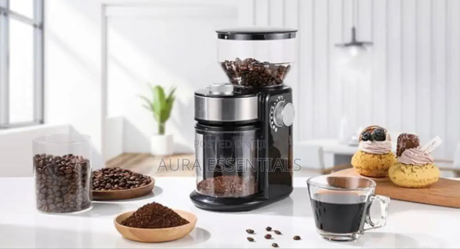 Electric Flat Burr Coffee Beans Grinder