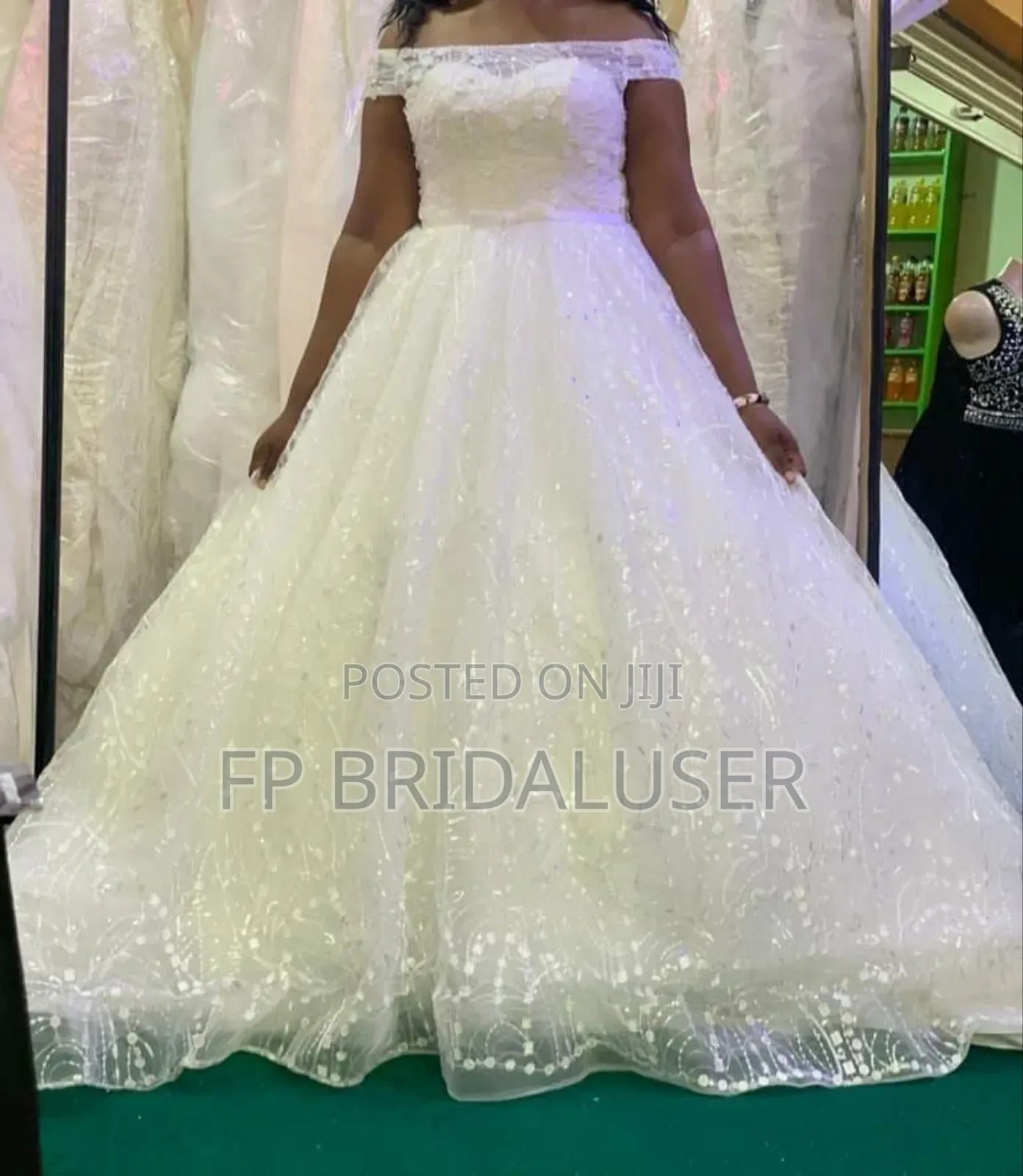 Wedding Dress for Hire Bead Off Shoulder