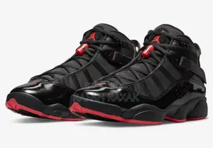 Original Black/Red Jordan 6 Rings Sneakers