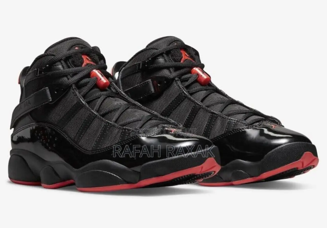 Original Black/Red Jordan 6 Rings Sneakers