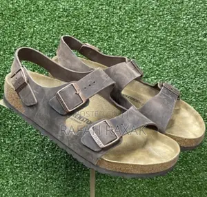 Men’S Pale Brown Ankle Strap Birkenstock Milano Sandals