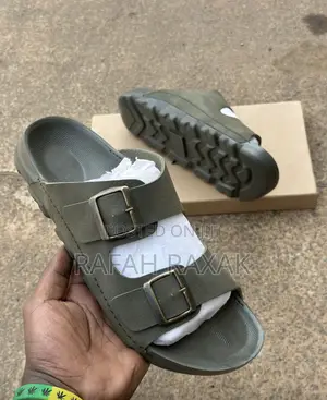 New Men’S Classic Army Green Double Strap Sandals