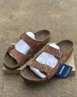 Men’S Light Brown Double Strap Birkenstock Arizona Sandals