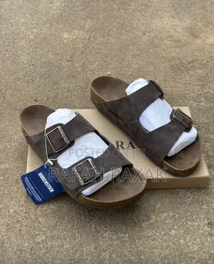 Men’S Coffee Brown Double Strap Birkenstock Arizona Sandals