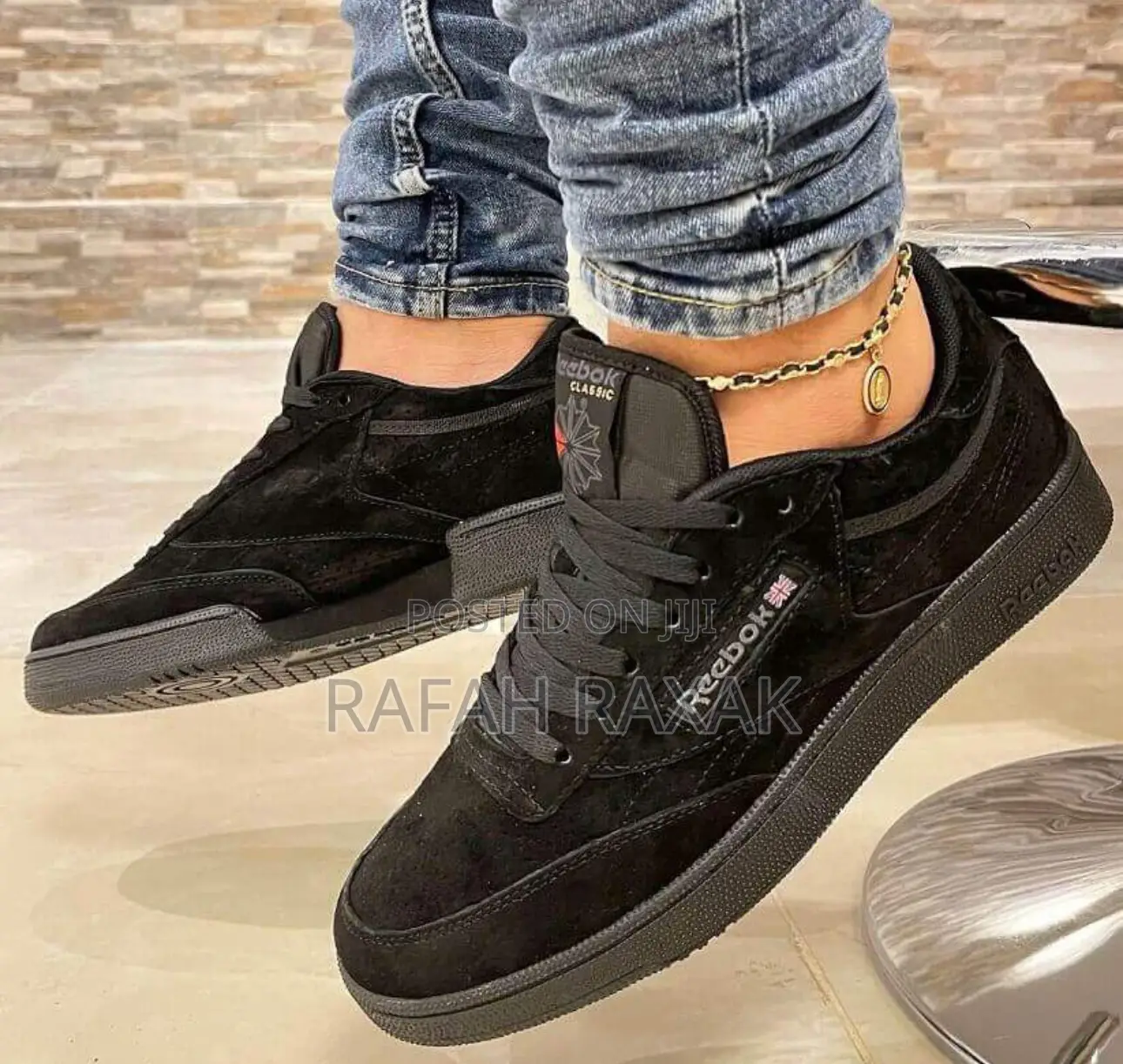 Men’S Triple Black Suede Reebok Classic Sneakers