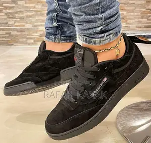 Men’S Triple Black Suede Reebok Classic Sneakers